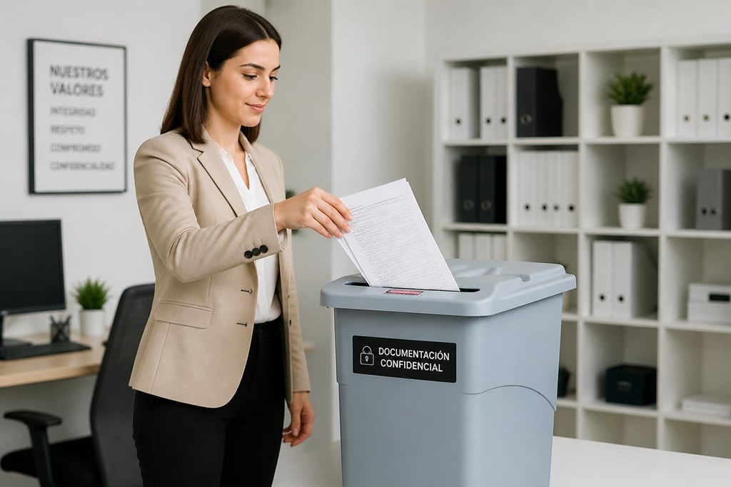 Foto 1 Reduce riesgos con el depósito de contenedores para papel confidencial en Vigo